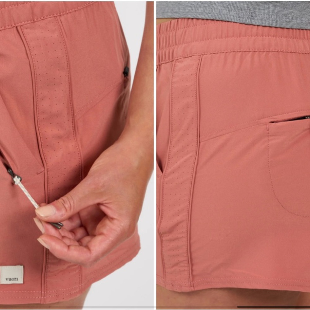 Vuori Women's Dash Shorts Color Cinnamon Size S